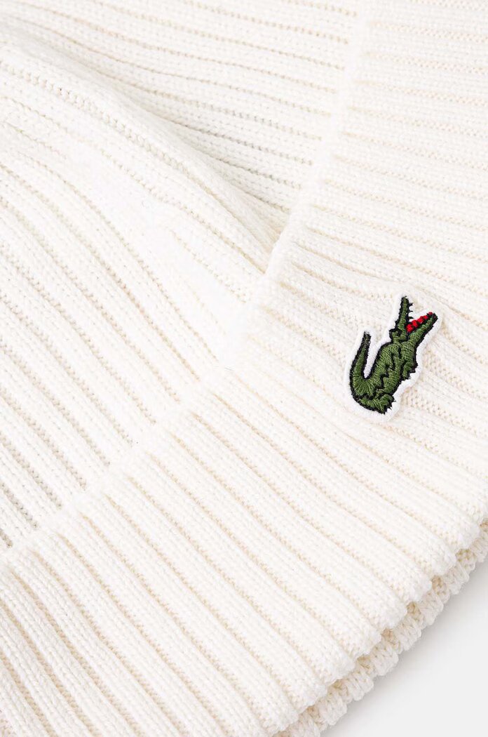 Lacoste шапка от вълна бяла RB0001