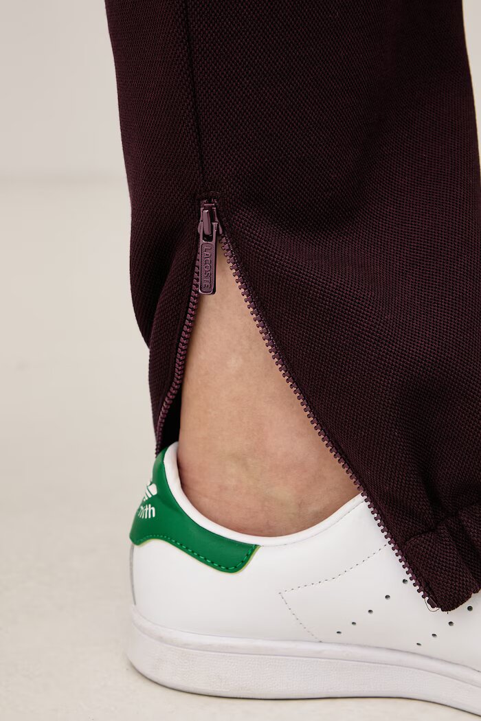 Lacoste спортен панталон дамски с памук бордо с висока талия XF5244