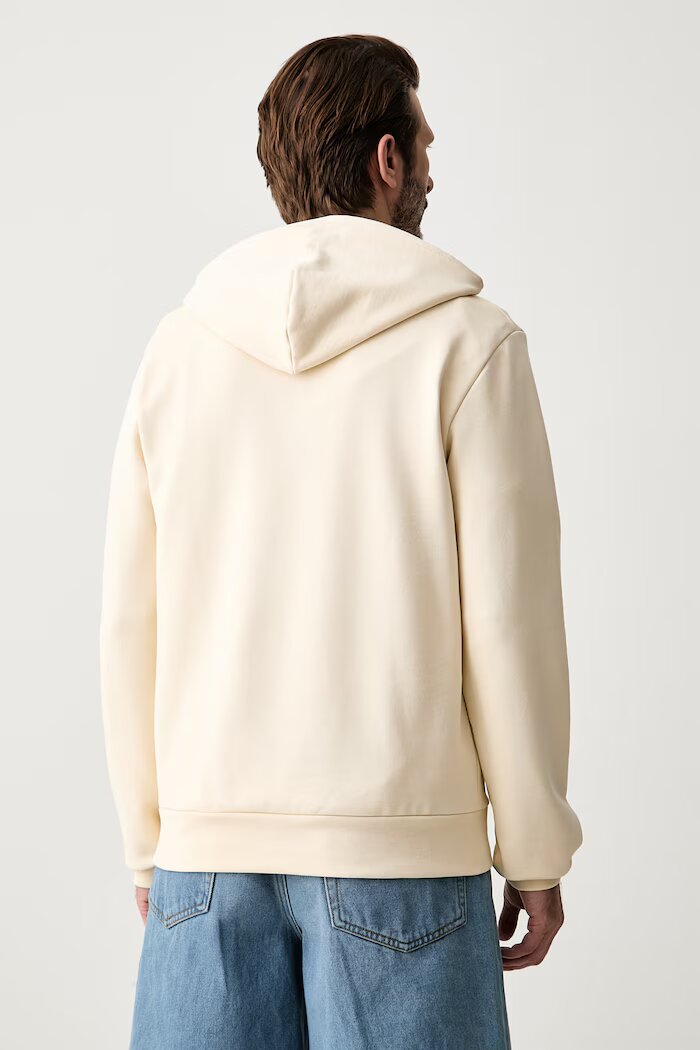 Lacoste суичър с качулка мъжки от памук бежов SH9839