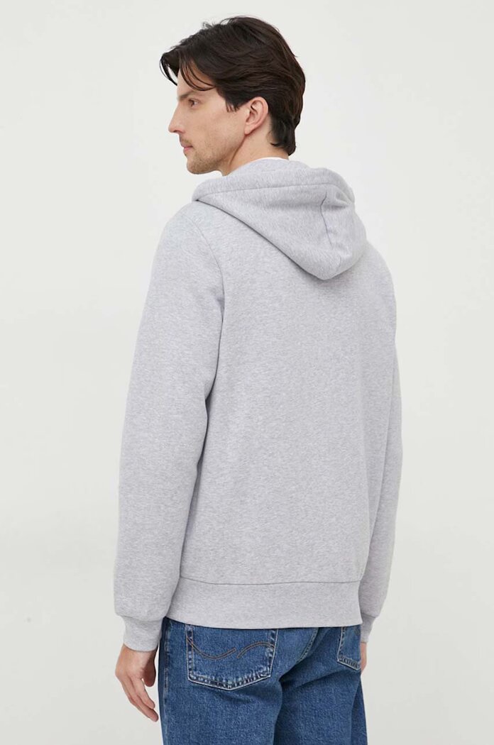 Lacoste суичър с качулка мъжки с памук сив SH9626