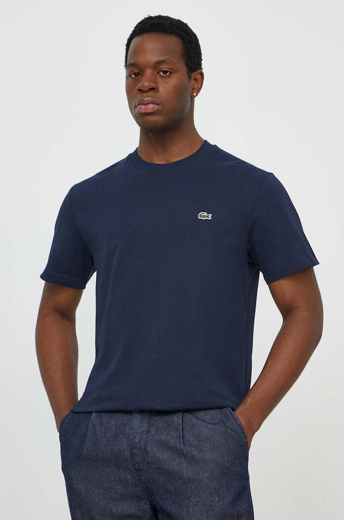 Lacoste тениска basic мъжка от памук тъмносиня TH7318
