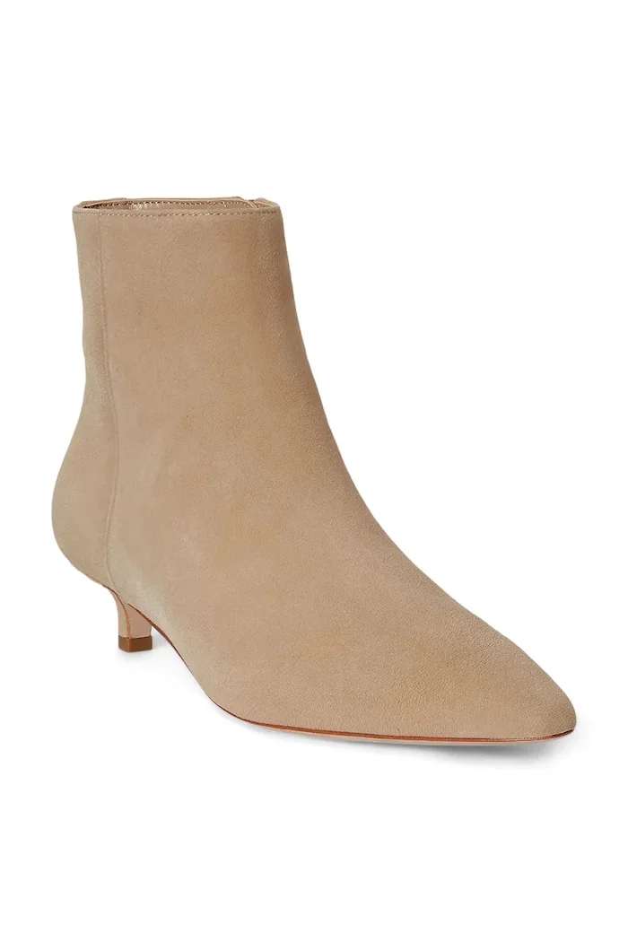 Lauren Ralph Lauren боти дамски от велур Frncsa Bt Hl бежови 802P15722001