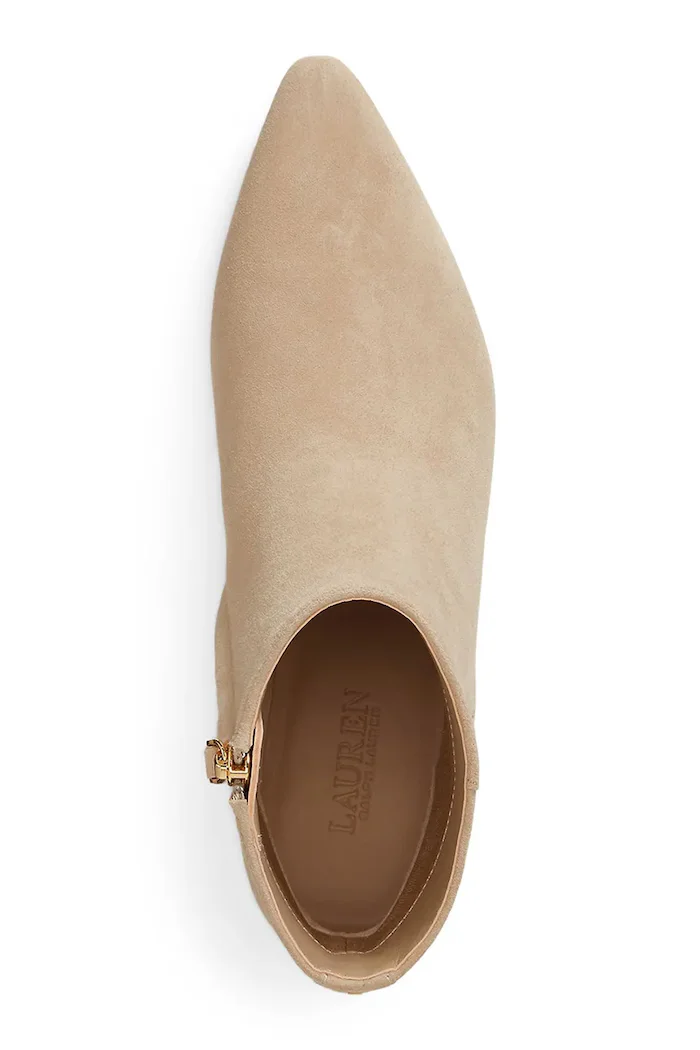 Lauren Ralph Lauren боти дамски от велур Frncsa Bt Hl бежови 802P15722001