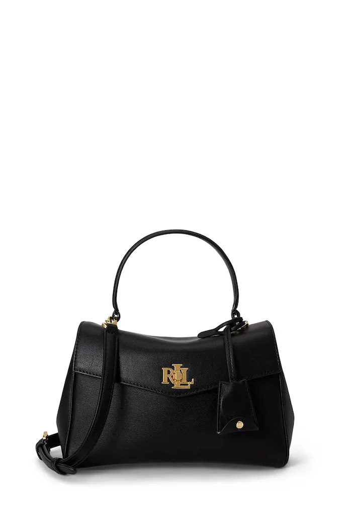 Lauren Ralph Lauren чанта crossbody дамска от кожа черна 431P15611