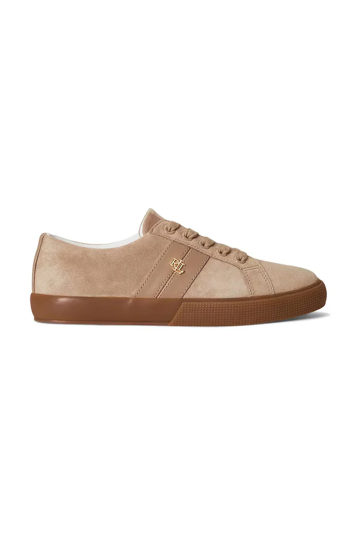 Lauren Ralph Lauren Janson II маратонки дамски от кожа бежови 802868344008