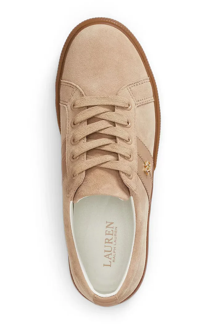 Lauren Ralph Lauren Janson II маратонки дамски от кожа бежови 802868344008