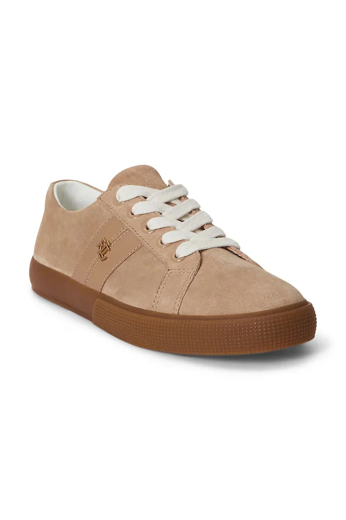 Lauren Ralph Lauren Janson II маратонки дамски от кожа бежови 802868344008