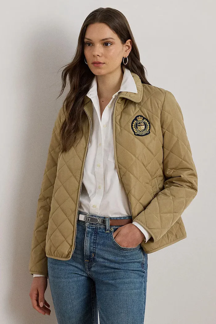 Lauren Ralph Lauren капитонирано яке дамско бежово 297979539