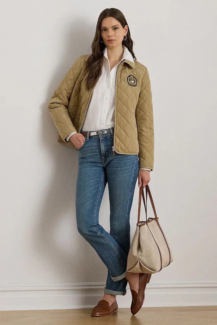 Lauren Ralph Lauren капитонирано яке дамско бежово 297979539