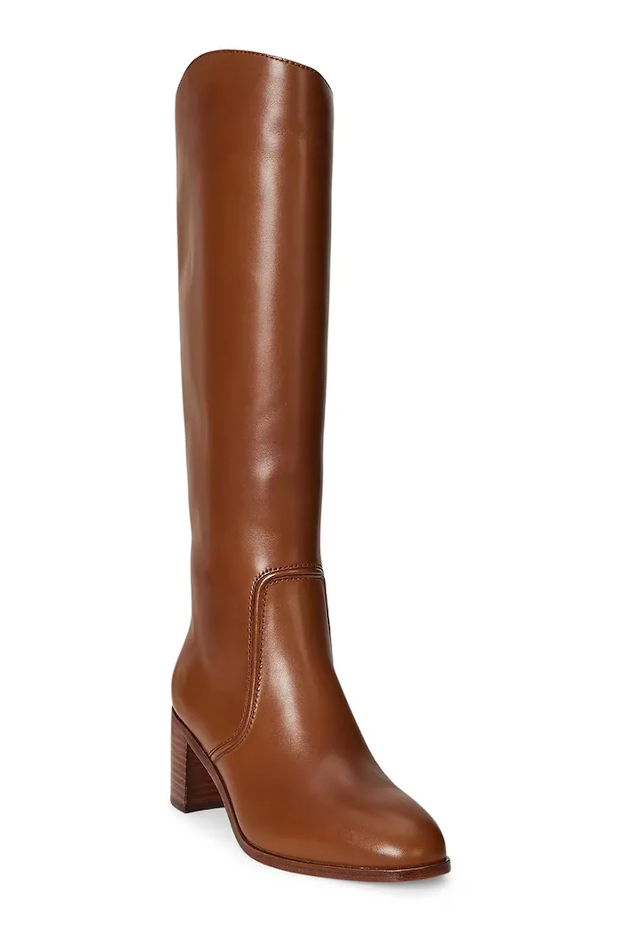 Lauren Ralph Lauren Кожени ботуши Charly в кафяво с дебел ток 802974388001