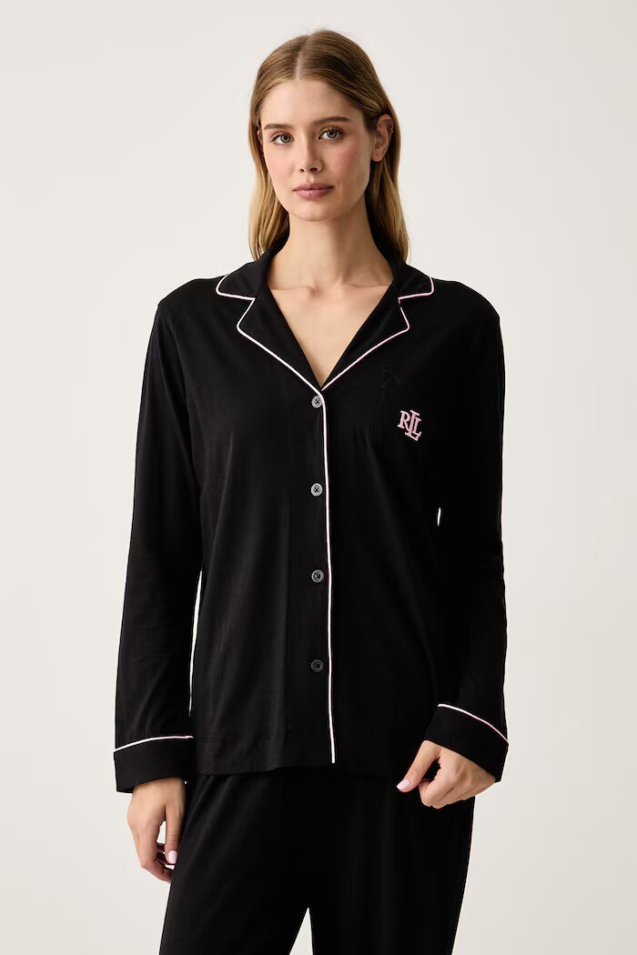 Lauren Ralph Lauren пижама от две части дамска с памук черна ILN92528