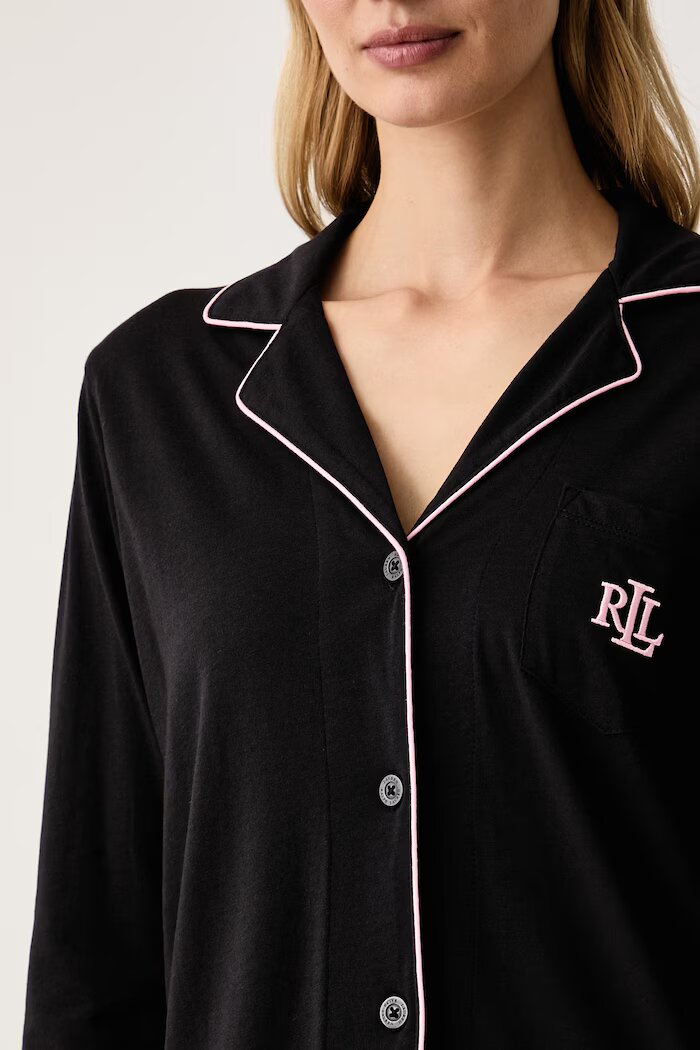 Lauren Ralph Lauren пижама от две части дамска с памук черна ILN92528