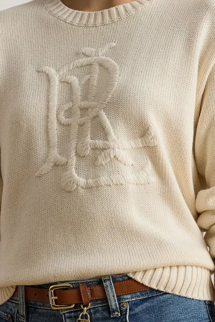 Lauren Ralph Lauren пуловер дамски от памук бежов 200979653