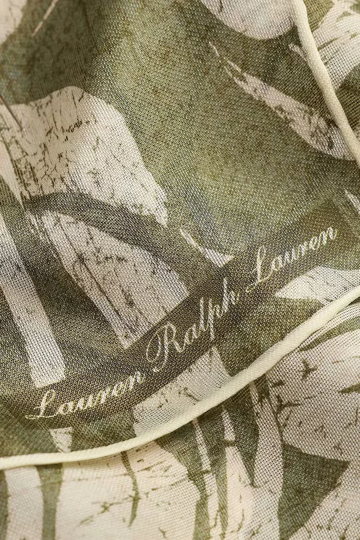 Lauren Ralph Lauren шал тип кърпа дамски от коприна зелен 454P18519