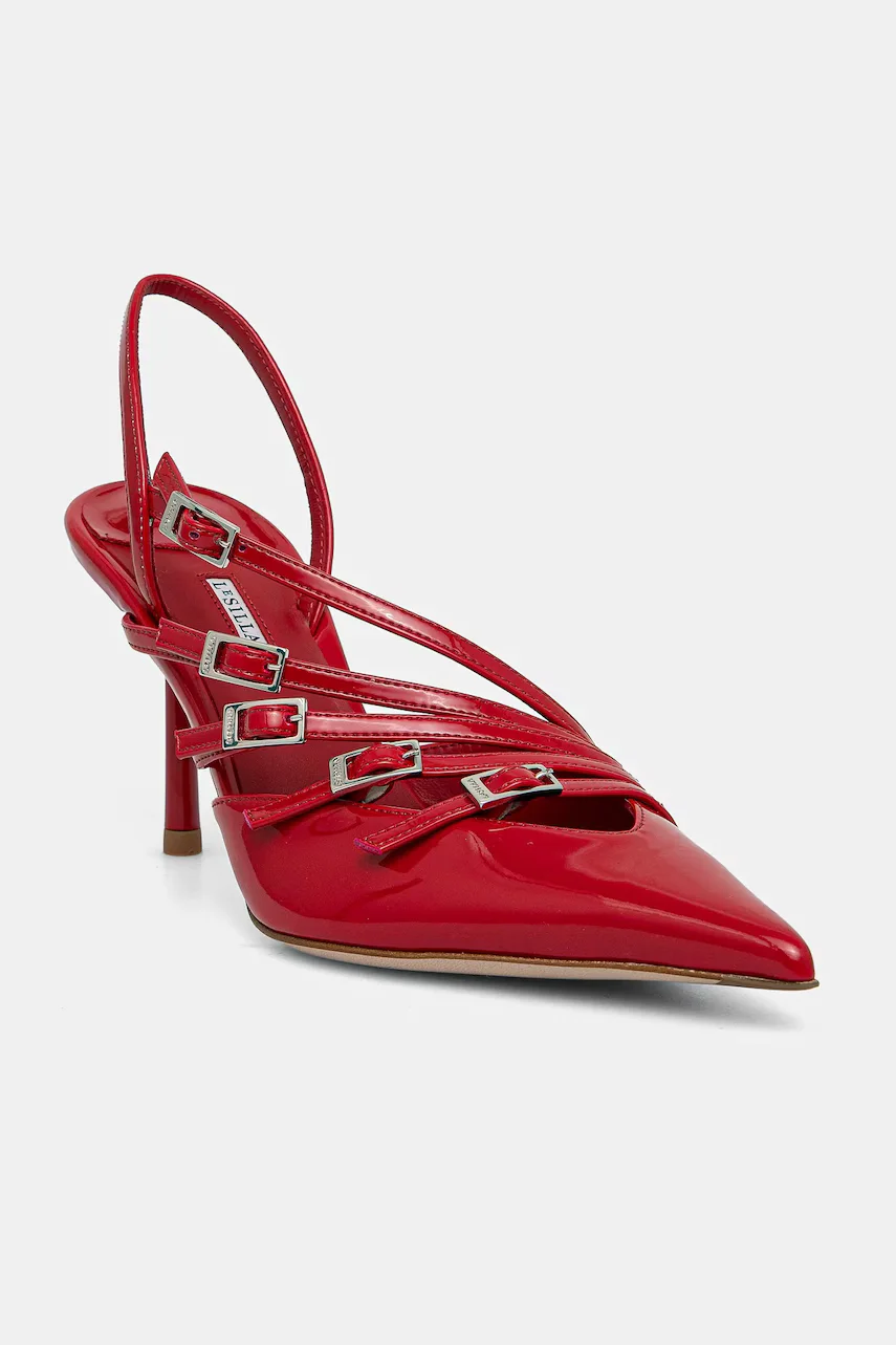Le Silla Кожени обувки с тънък ток Chanel Scarlet