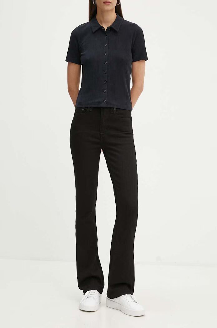 Levi's дънки bootcut дамски 725 HIGH RISE BOOTCUT черни 18759