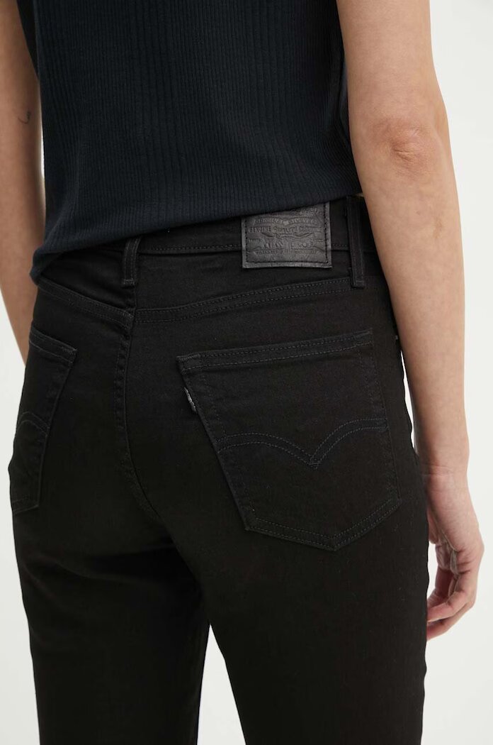 Levi's дънки bootcut дамски 725 HIGH RISE BOOTCUT черни 18759