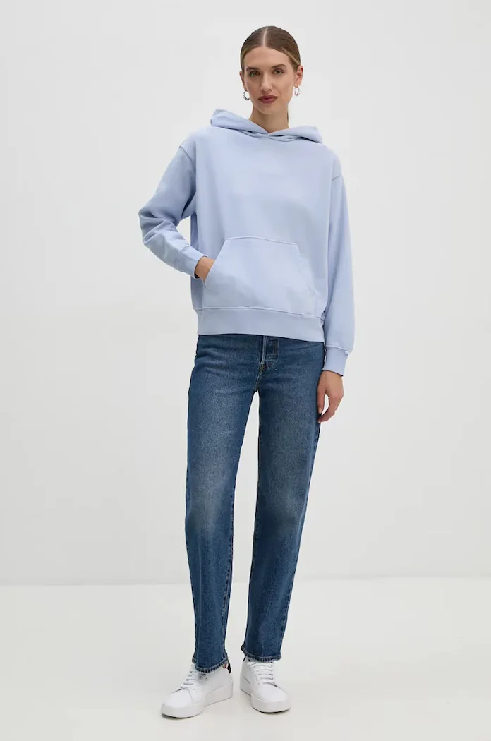Levi's дънки straight дамски RIBCAGE STRAIGHT ANKLE тъмносини 72693