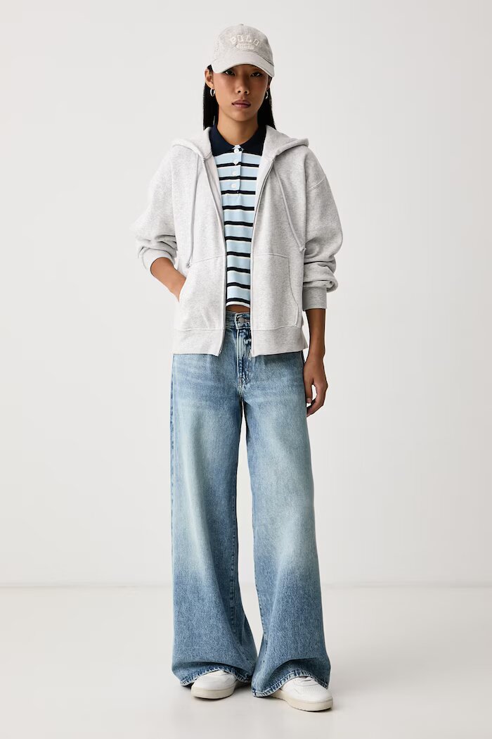 Levi's дънки wide leg дамски MIDDY WIDE LEG сини 0081Z