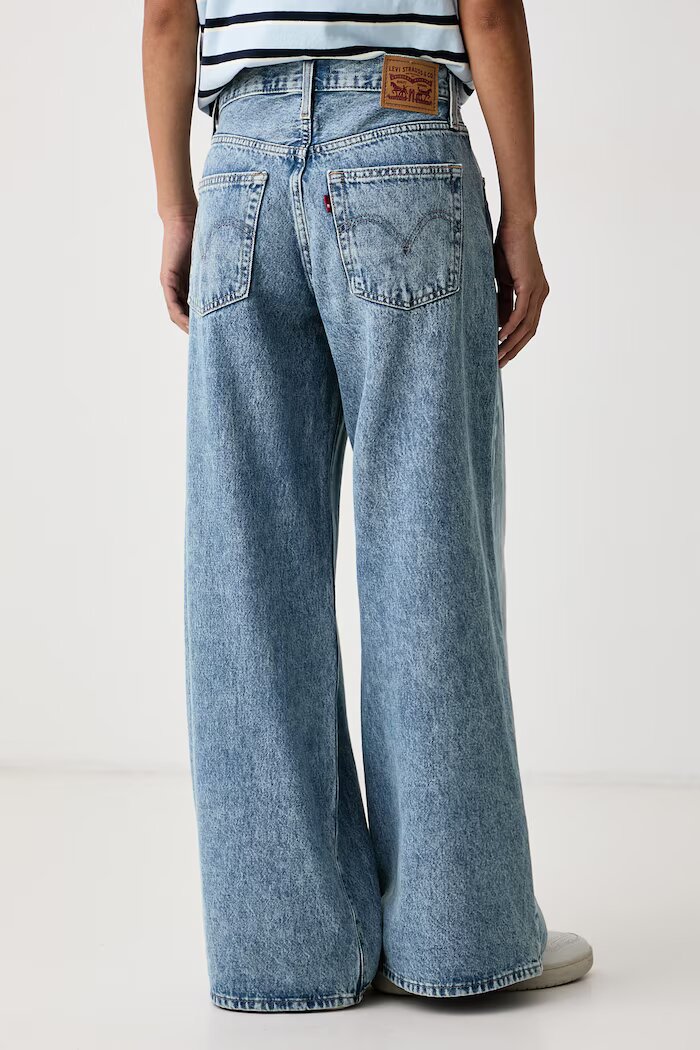Levi's дънки wide leg дамски MIDDY WIDE LEG сини 0081Z