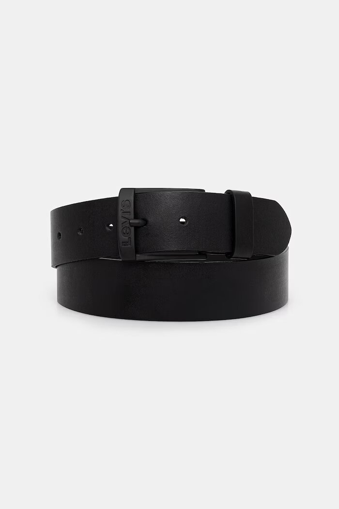Levi's колан мъжки от кожа NEW DUNCAN черен D5441-0000