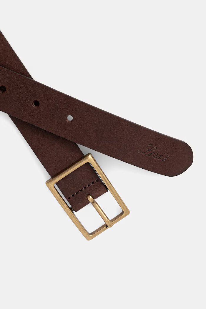 Levi's Кожен колан RECTANGLE BUCKLE в кафяво 004CH