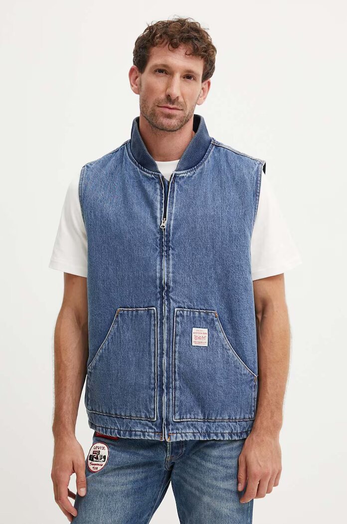Levi's Памучен елек в синьо преходен модел A8580