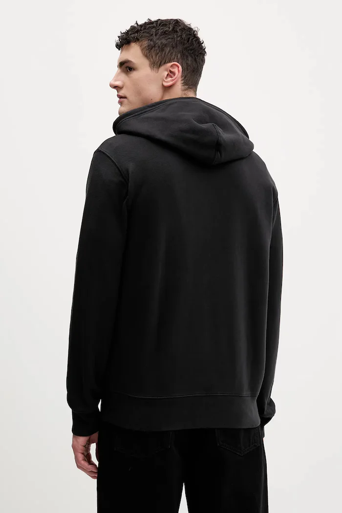 Levi's Памучен суичър THE ORIGINAL HM ZIP UP в черно с качулка изчистен дизайн 34584-0016