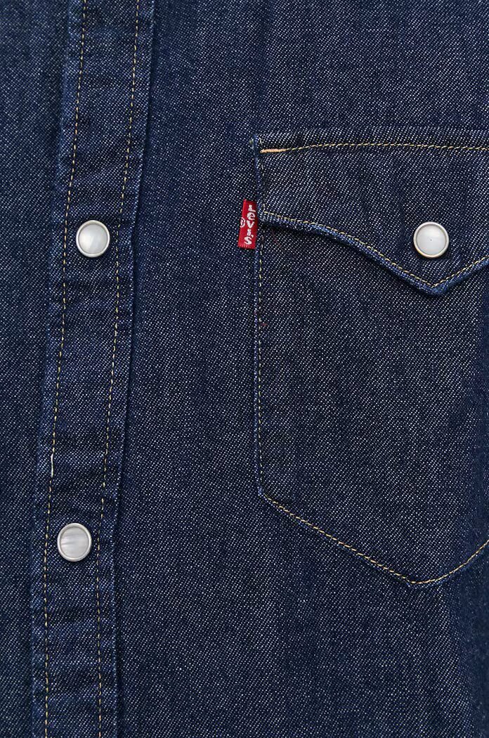 Levi's Памучна риза мъжка в тъмносиньо със стандартна кройка с класическа яка