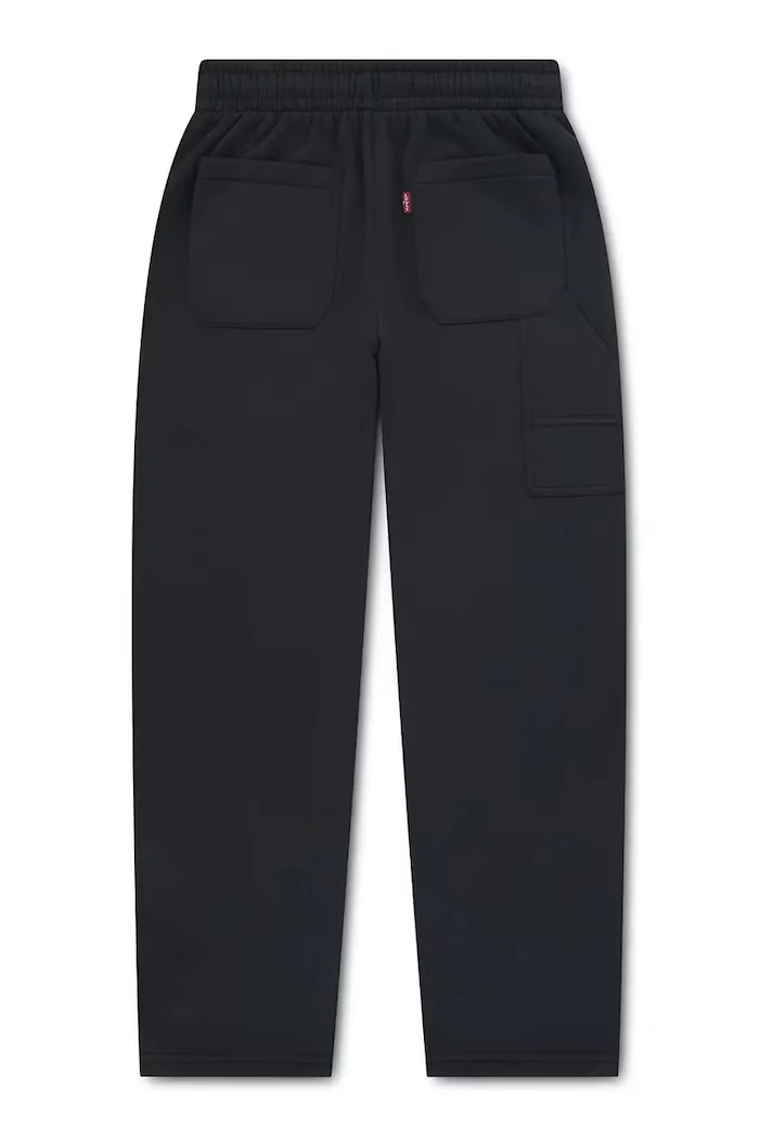 Levi's панталон baggy за деца с памук BAGGY CARPENTER SWEATPANT черен със стандартна талия 9ER345