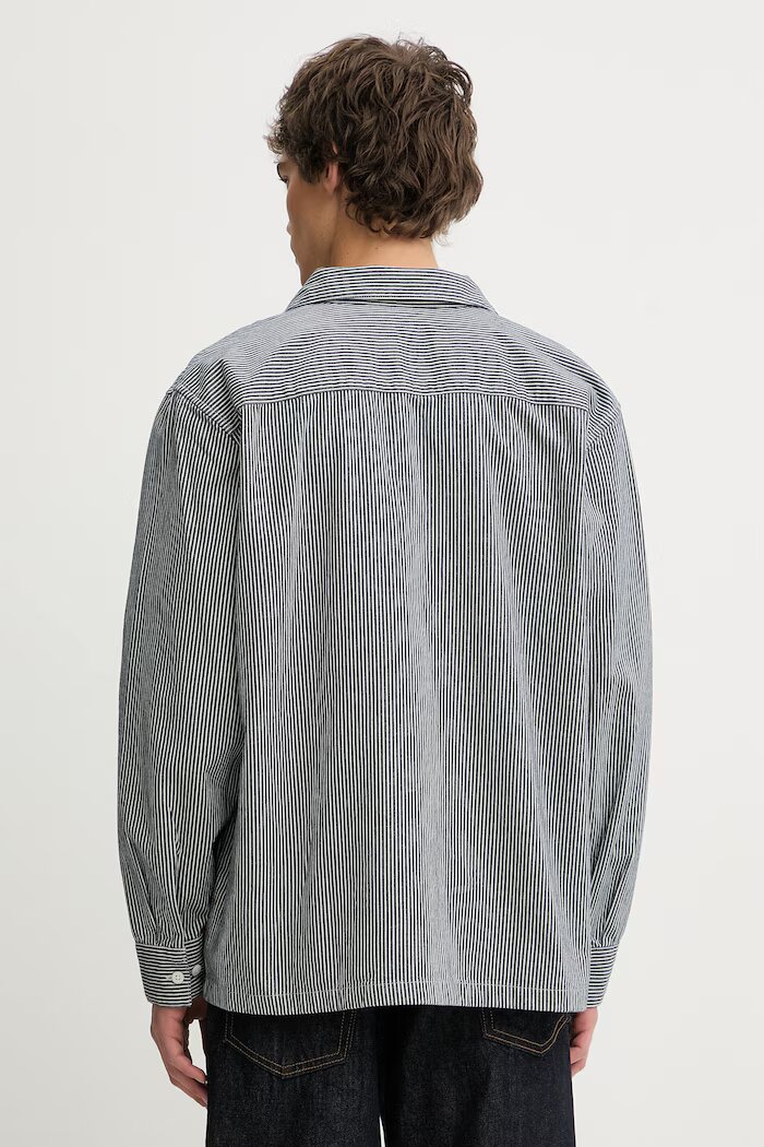 Levi's риза мъжка от памук LS WORKER - WW x WORKWEAR тъмносиня с изчистена шарка 003O2