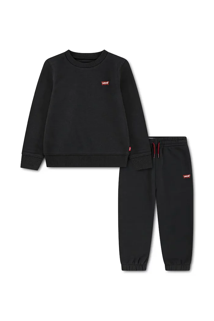 Levi's спортен комплект анцуг за деца с памук HOODIE & JOGGER SET черен 8EP012