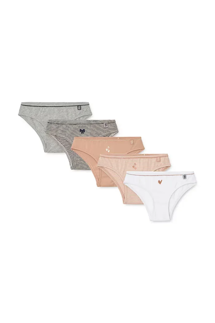 Liewood бикини за деца от памук с еластан Aylin Briefs 5-Pack розови LW20990