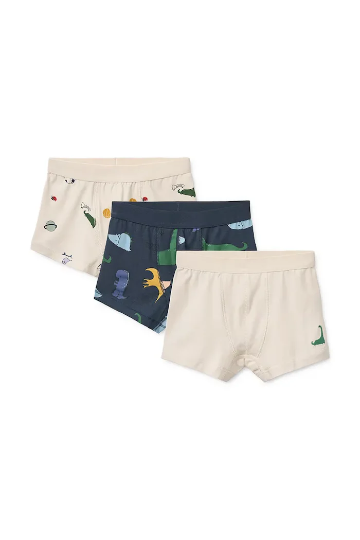 Liewood боксерки за деца от памук с еластан Marvin Boxers 3-Pack бежови LW20283
