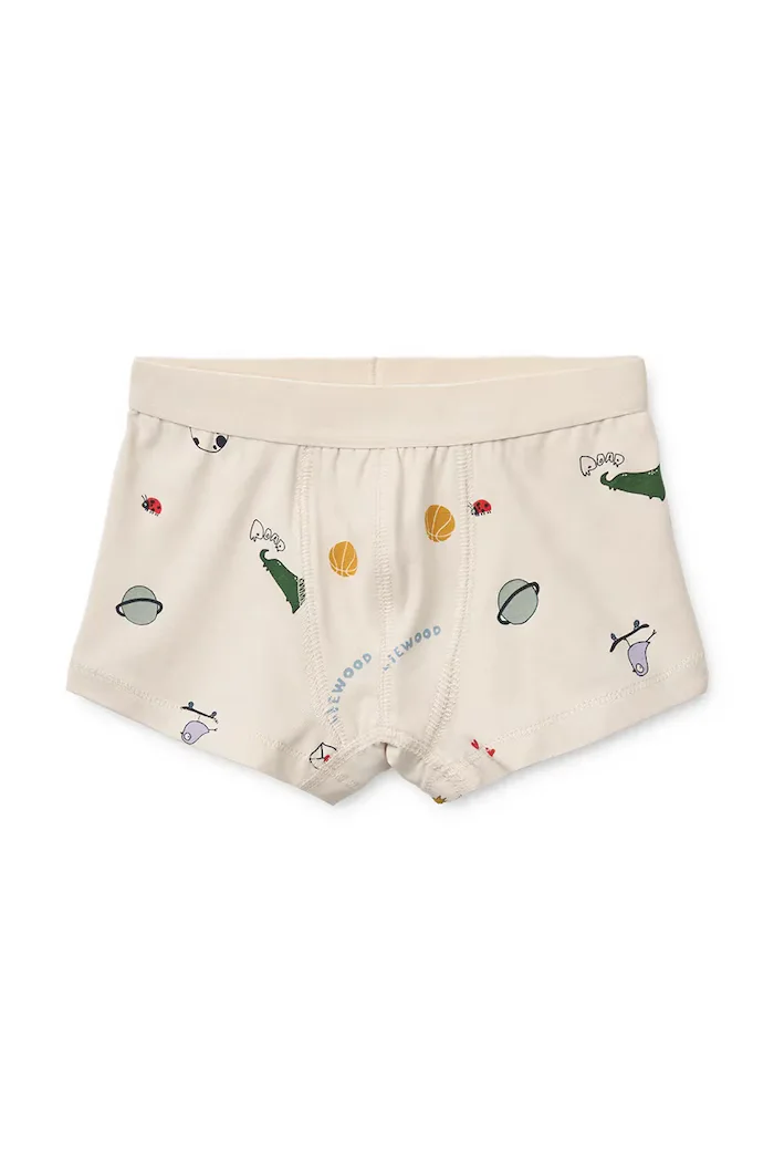Liewood боксерки за деца от памук с еластан Marvin Boxers 3-Pack бежови LW20283