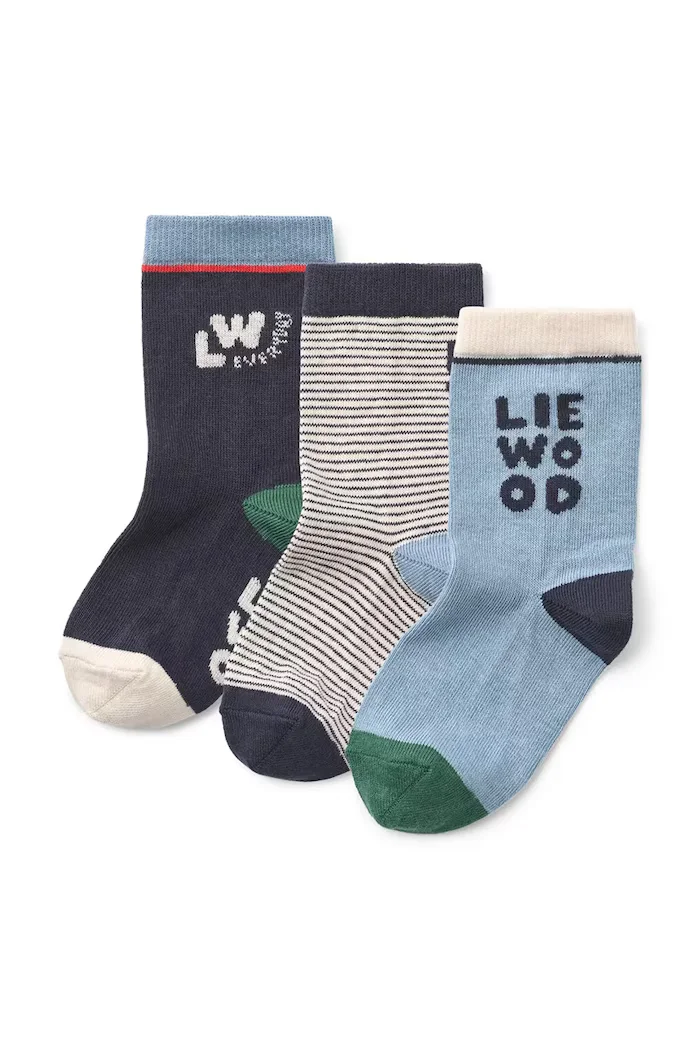 Liewood чорапи за деца Silas Socks 3-Pack сини LW15118