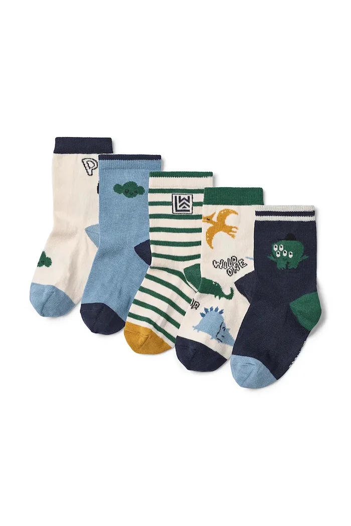 Liewood чорапи за деца Silas Socks 5-Pack сини LW20952