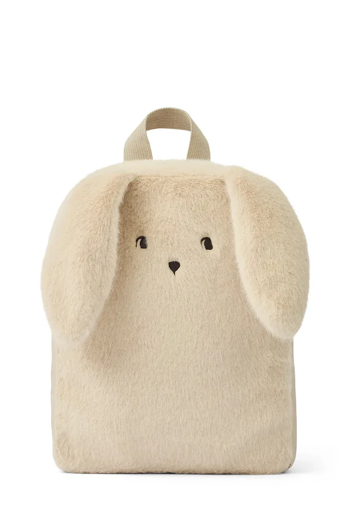 Liewood Детска раница Denise Rabbit Backpack в бежово малък размер с изчистен дизайн LW20090