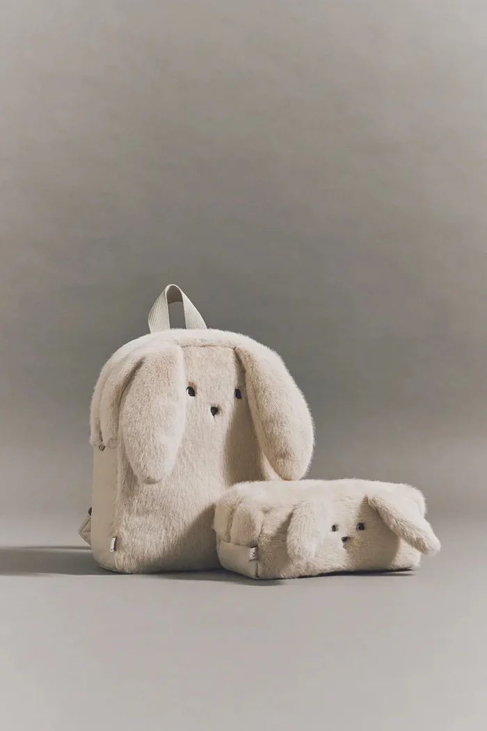 Liewood Детска раница Denise Rabbit Backpack в бежово малък размер с изчистен дизайн LW20090