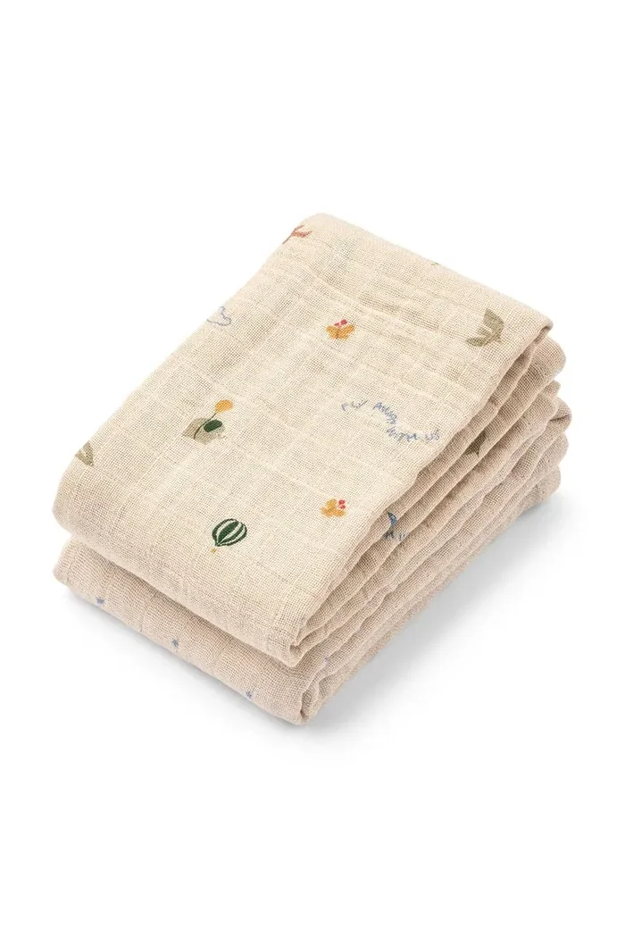 Liewood муслинова пелена за деца от памук Lewis Muslin Cloth 2-Pack бежова LW14907
