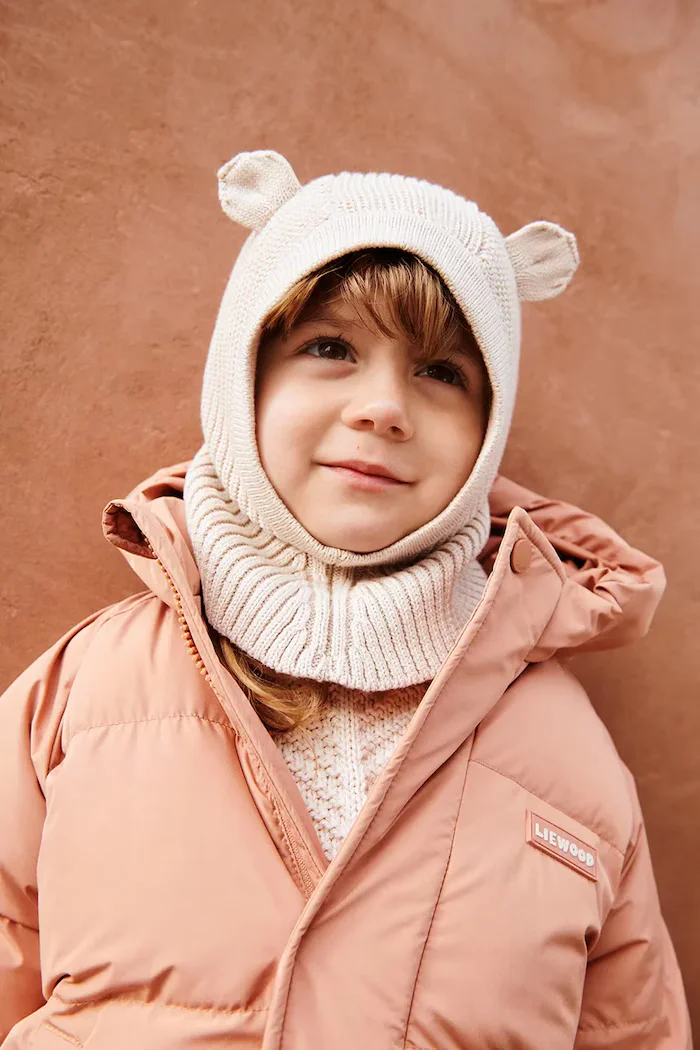Liewood Памучен кръгъл шал Hanibal Balaclava в бежово LW20101