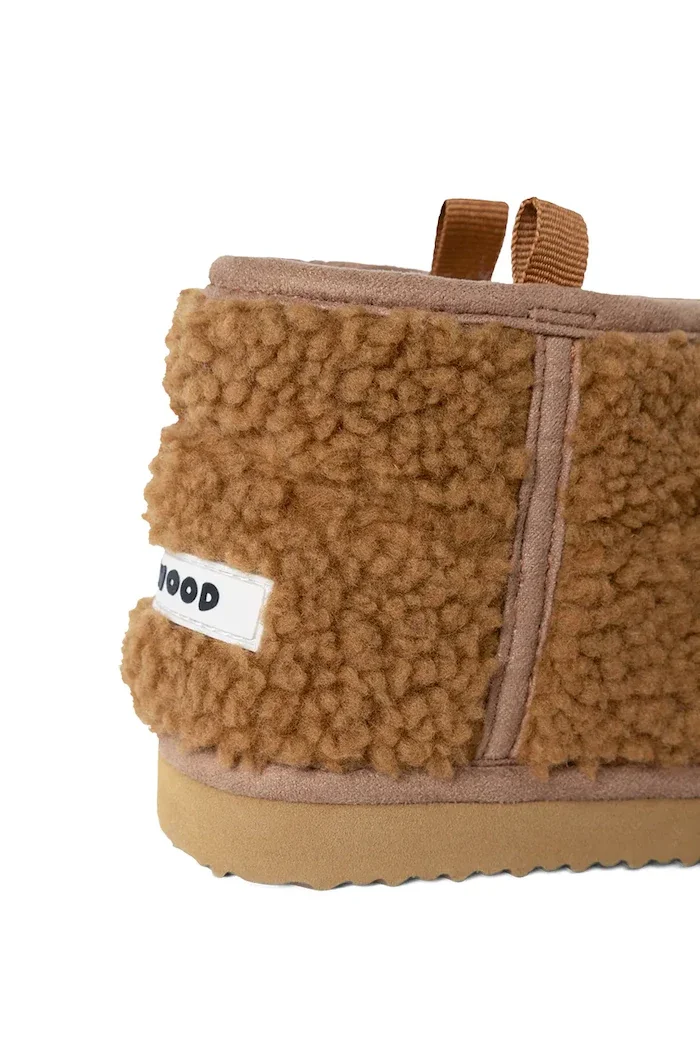 Liewood пантофи за деца Alban Bear Pile Boot Slipper кафяви LW21433