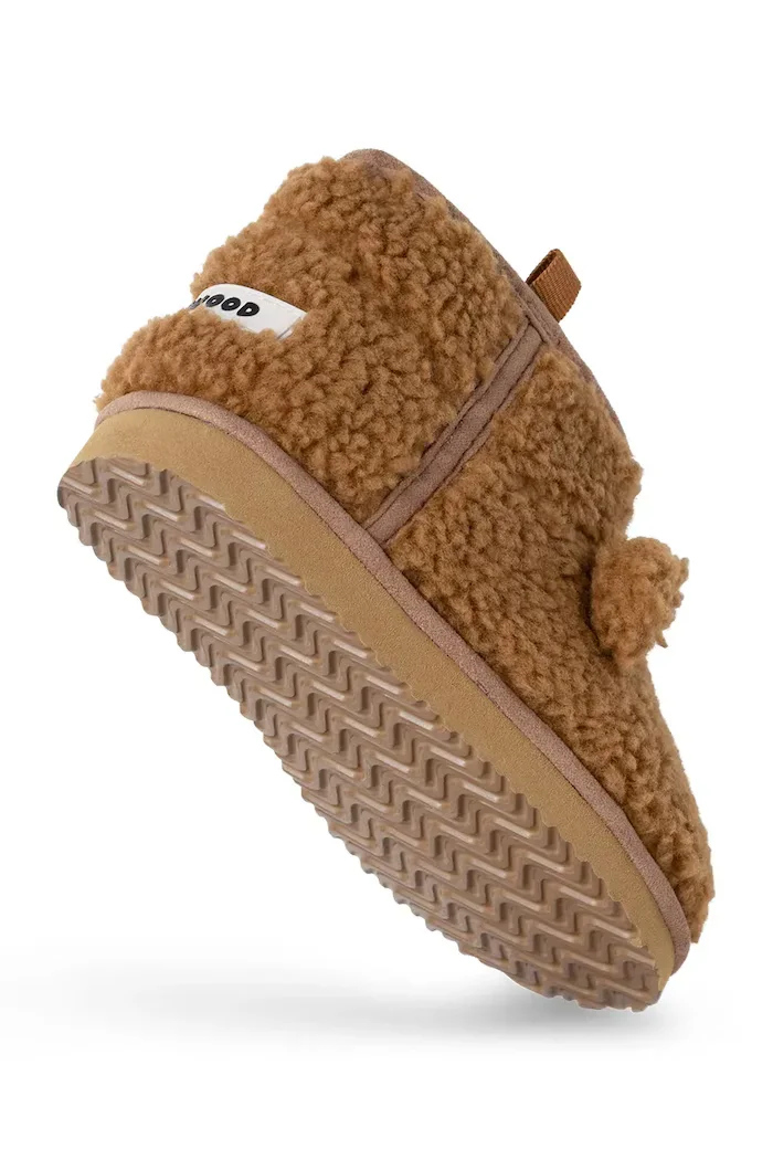 Liewood пантофи за деца Alban Bear Pile Boot Slipper кафяви LW21433