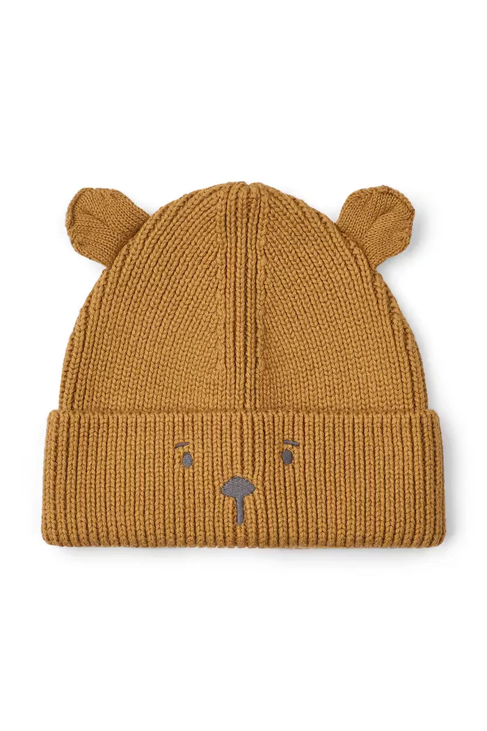 Liewood шапка за деца от памук Gina Beanie w Bear Embroidery кафява LW21141