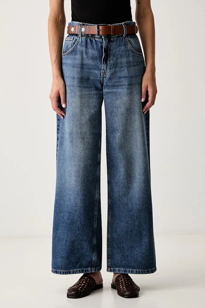 Liu Jo дънки wide leg дамски сини UF6186 D0370