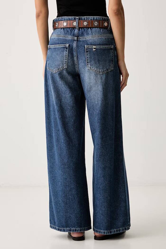 Liu Jo дънки wide leg дамски сини UF6186 D0370