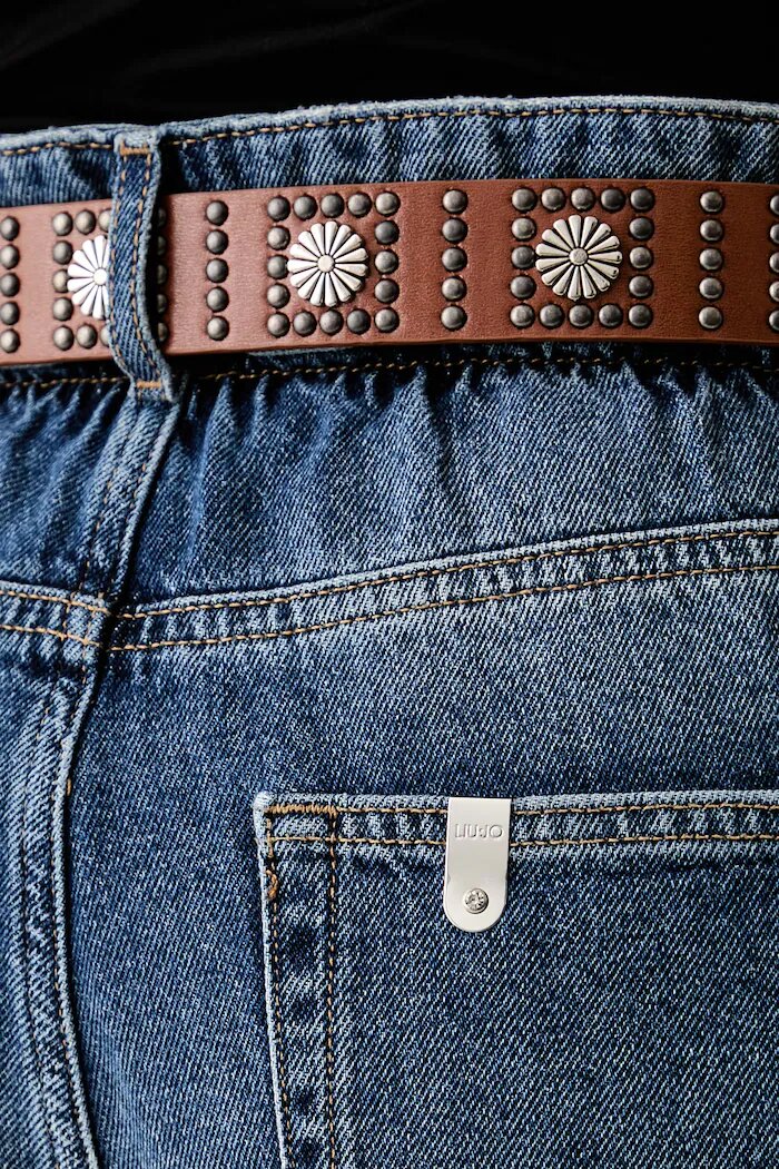 Liu Jo дънки wide leg дамски сини UF6186 D0370