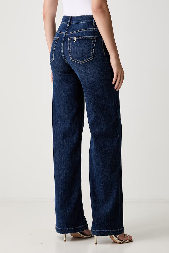 Liu Jo дънки wide leg дамски тъмносини UF6096 D0375