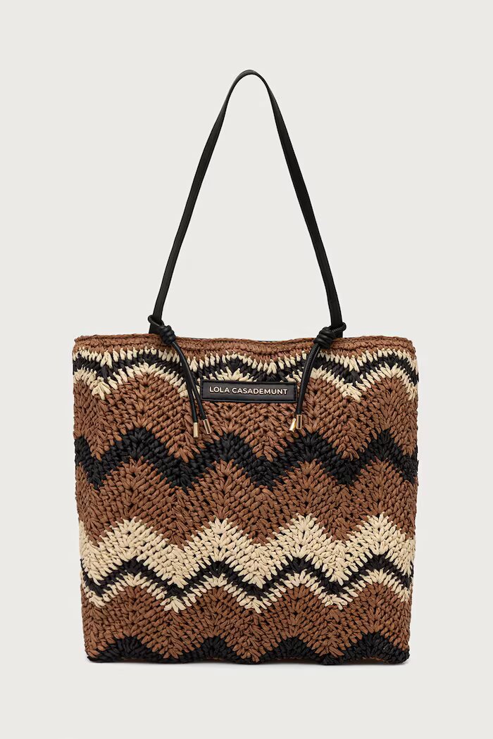 Lola casademunt чанта tote дамска от сплетена материя бежова LS2604096
