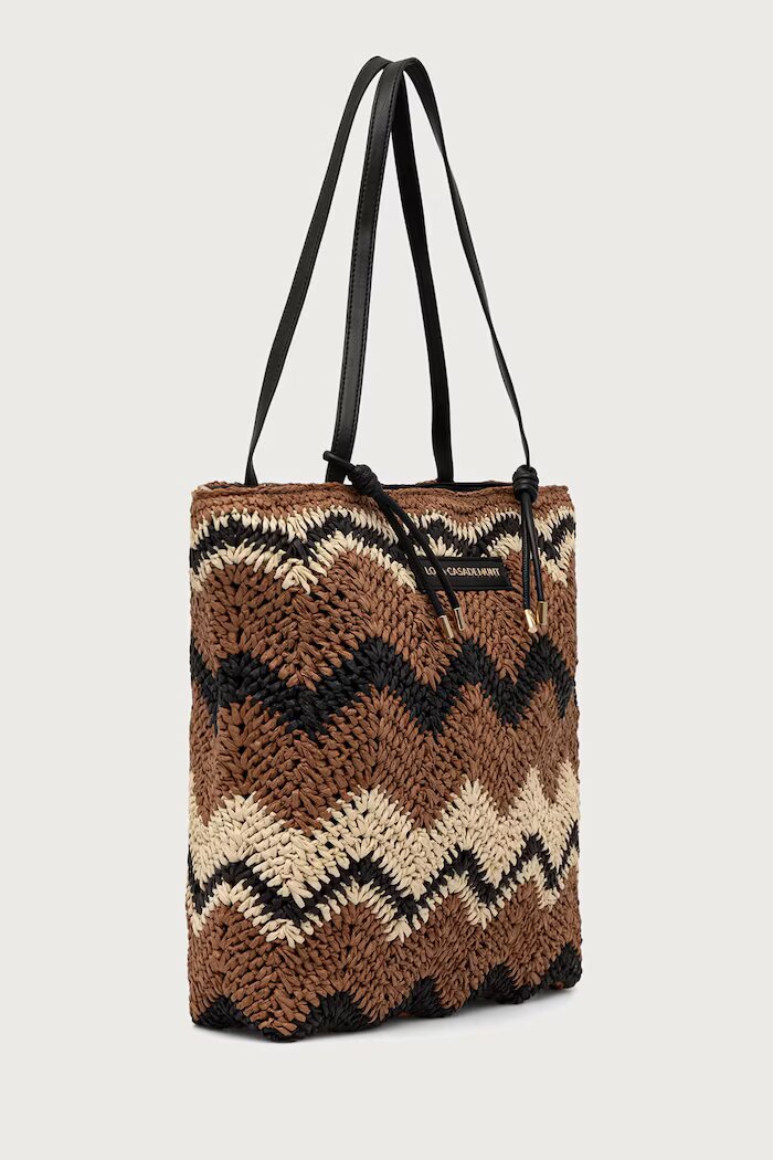 Lola casademunt чанта tote дамска от сплетена материя бежова LS2604096